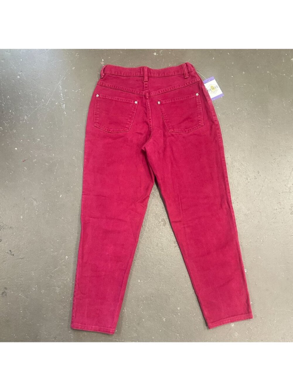 Vtg Sasson Fuchsia Burgundy Jeans 11/12 High Waist 80s Dopamine Maxamalist - Picture 5 of 16